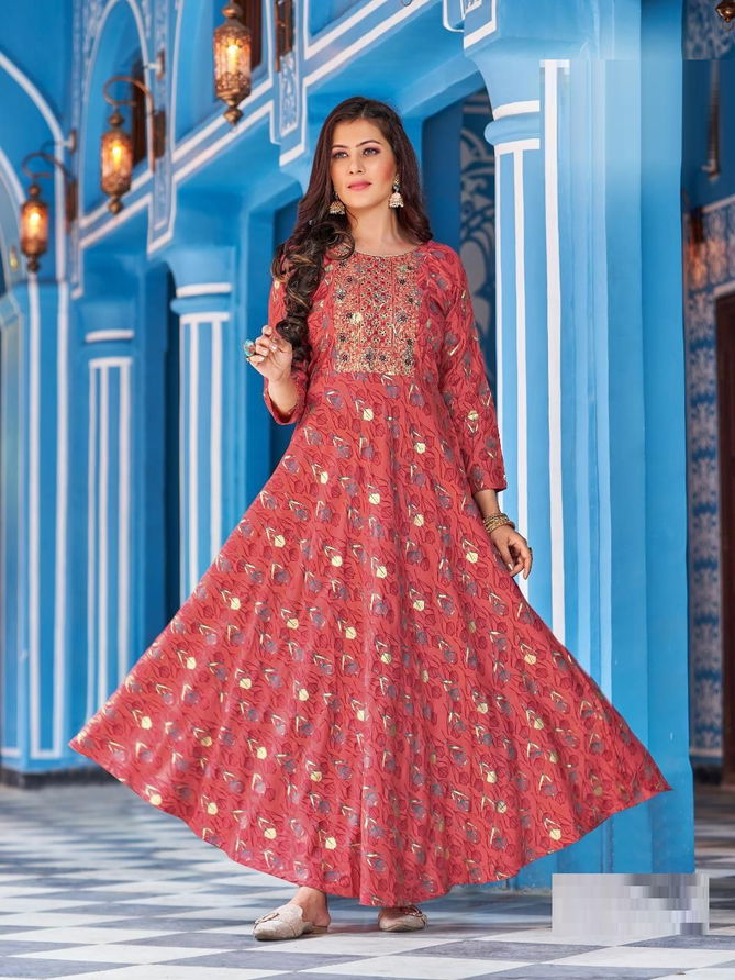 Blue Hills Lotus 101 Wholesale Long Anarkali Kurti Collection	